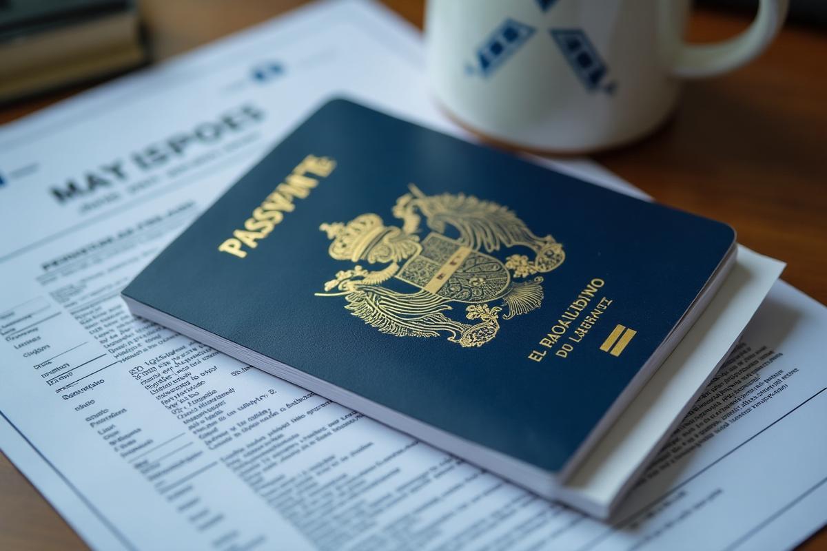 Spanish immigration documents and passport